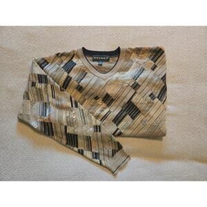 Tundra Sweater L | Abstract Earth-Tone Knit
